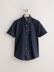 Red Floral/Navy Regular Fit Easy Iron Short Sleeve Oxford Shirts 2 Pack - Image 3 of 5