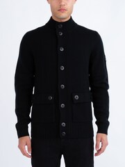 Luke 1977 Denmark Chunky Knit Black Cardigan - Image 1 of 6