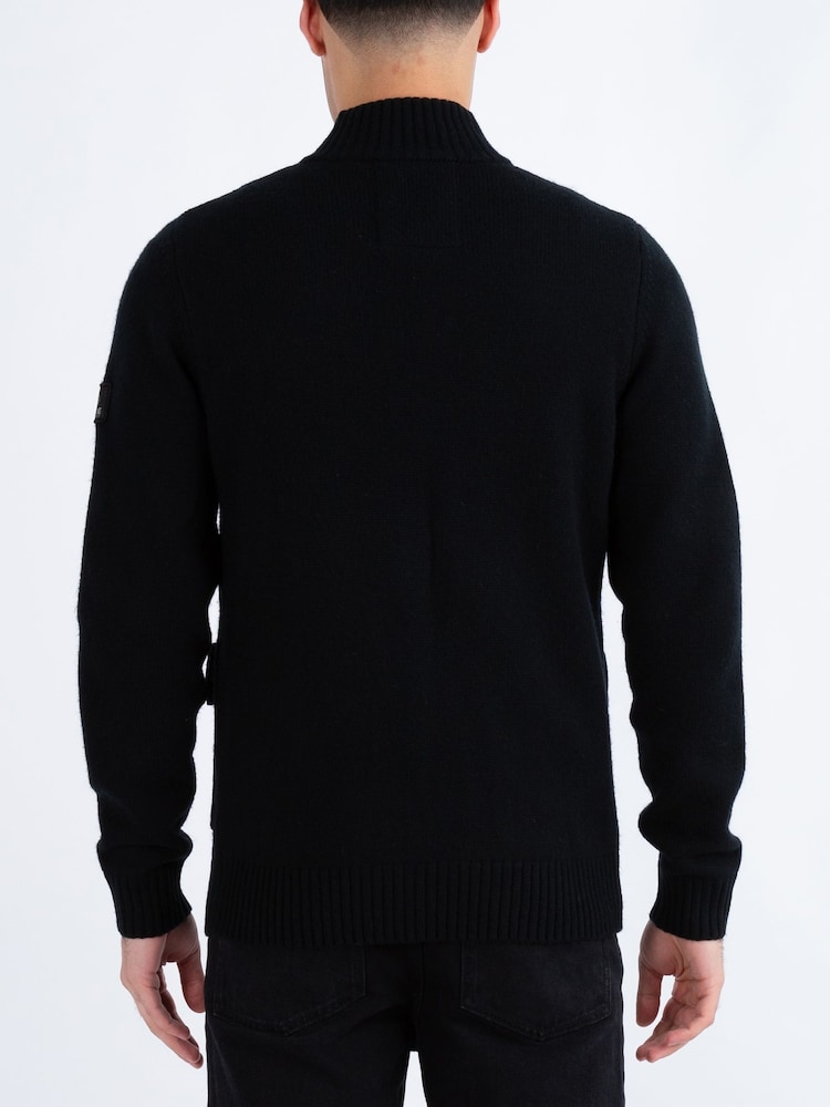 Luke 1977 Denmark Chunky Knit Black Cardigan - Image 2 of 6