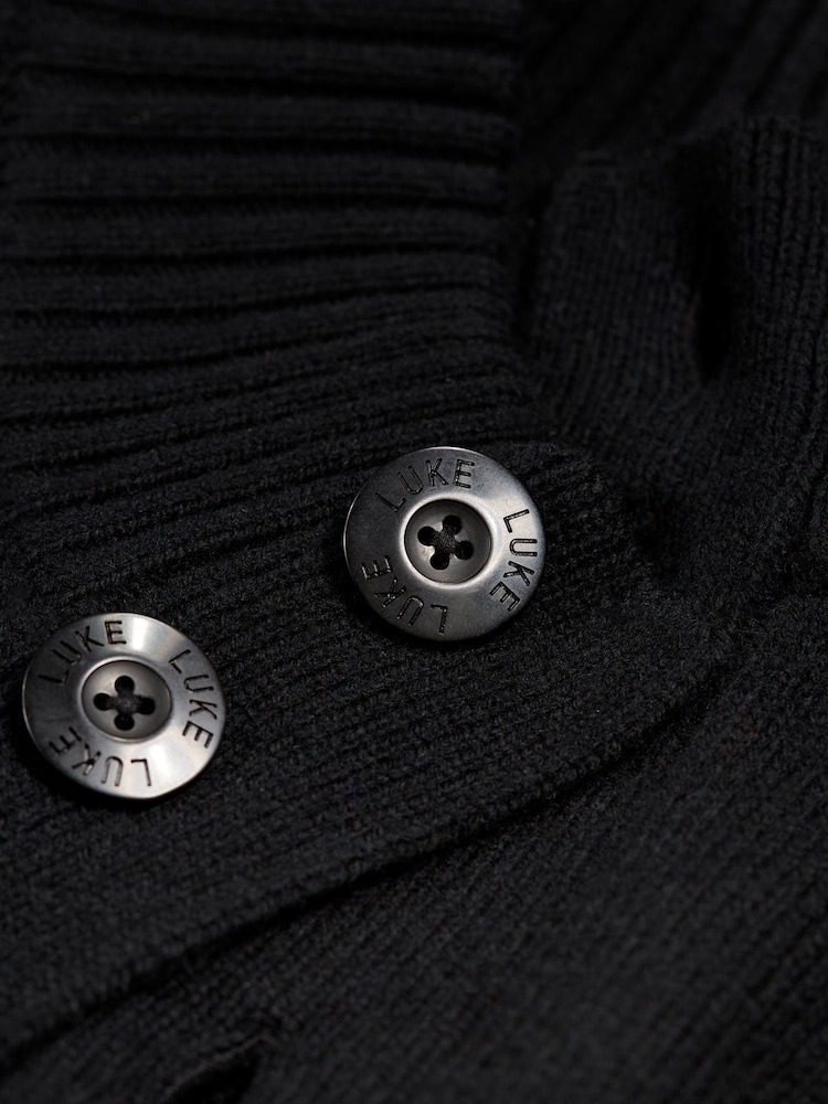 Luke 1977 Denmark Chunky Knit Black Cardigan - Image 6 of 6