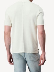 Rag & Bone White Harvey Knit Polo Shirt - Image 2 of 4