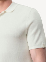 Rag & Bone White Harvey Knit Polo Shirt - Image 3 of 4