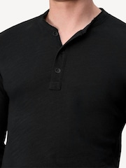 Rag & Bone Black Classic Henley Long Sleeve T-Shirt - Image 3 of 4