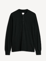 Rag & Bone Black Classic Henley Long Sleeve T-Shirt - Image 4 of 4