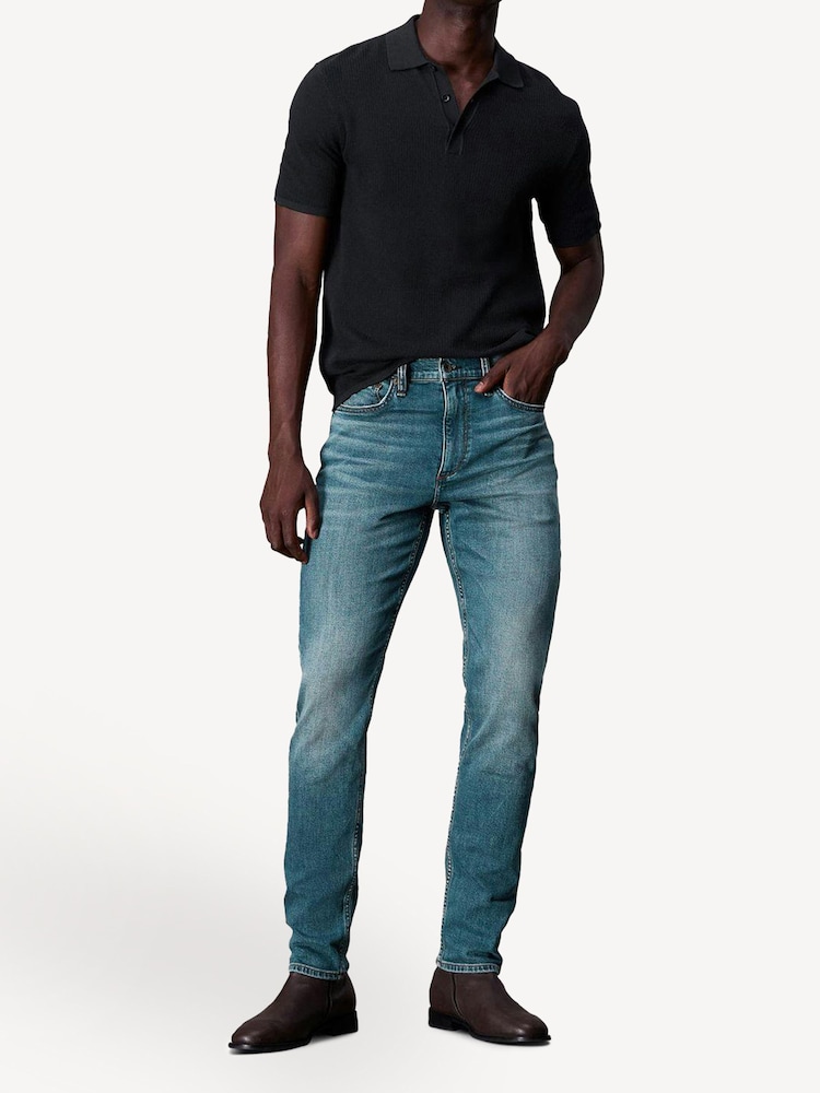 Rag & Bone Black Harvey Knit Polo Shirt - Image 2 of 6