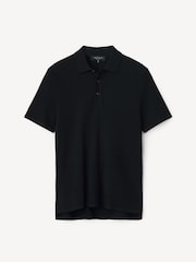 Rag & Bone Black Harvey Knit Polo Shirt - Image 6 of 6