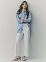 White Wide Crop Lift Slim And Shape Jeans - Image 1 of 7