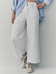 White Wide Crop Lift Slim And Shape Jeans - Image 2 of 7