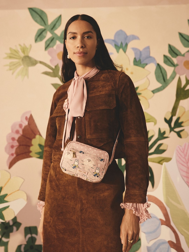 Cath Kidston Pink Lace 100% Cotton  Miffy Utility Cross Body Bag - Image 1 of 3