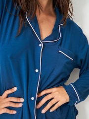 Langärmliges Pyjama-Set mit Streifen und Sternen - Bild 6 von 8