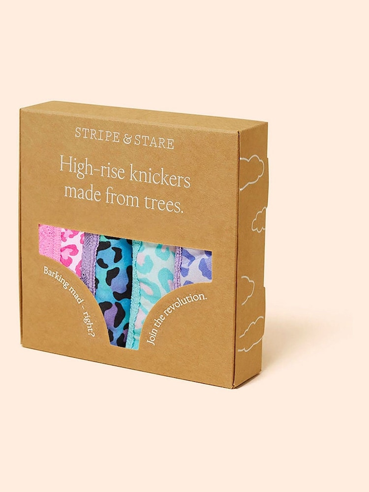 Stripe & Stare High Rise Knickers 4 Pack - Image 6 of 6