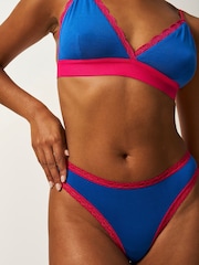Stripe & Stare Thong Knickers 4 Pack - Image 5 of 6