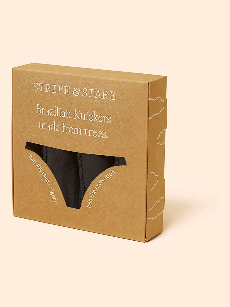 Stripe & Stare Brazilian Black Knickers 4 Pack - Image 7 of 7
