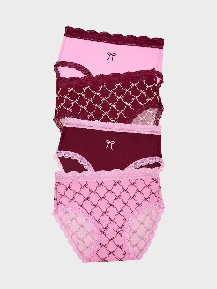 Stripe & Stare High Rise Knickers 4 Pack - Image 1 of 10