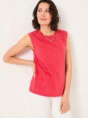 FatFace Tia Rust Red Jersey Tank Top - Image 1 of 6