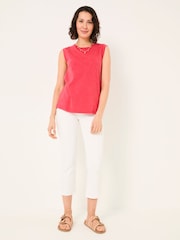 FatFace Tia Rust Red Jersey Tank Top - Image 3 of 6