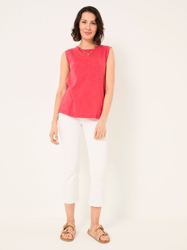 FatFace Tia Rust Red Jersey Tank Top - Image 3 of 6