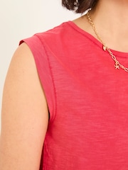 FatFace Tia Rust Red Jersey Tank Top - Image 5 of 6