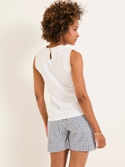 FatFace Isla White Lace Jersey Tank Top - Image 2 of 5