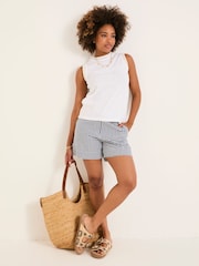 FatFace Isla White Lace Jersey Tank Top - Image 3 of 5
