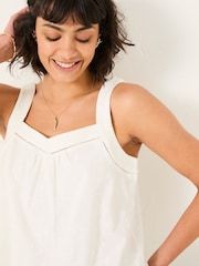 FatFace Carly White Cami Top - Image 4 of 6