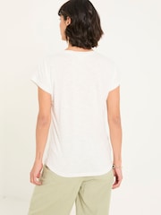 Blanco - FatFace Lace Cutwork T-Shirt - Imagen 2 de 5