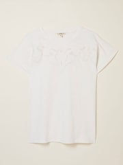 Blanco - FatFace Lace Cutwork T-Shirt - Imagen 5 de 5