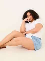 FatFace White Lace Tie Front T Shirt - Image 9 of 10