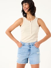 FatFace Rachel Natural Rib Vest - Image 1 of 5