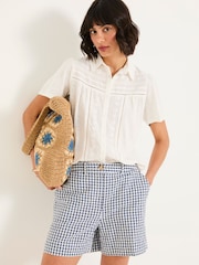 FatFace Kit White Embroidered Short Sleeve Shirt - Image 1 of 6