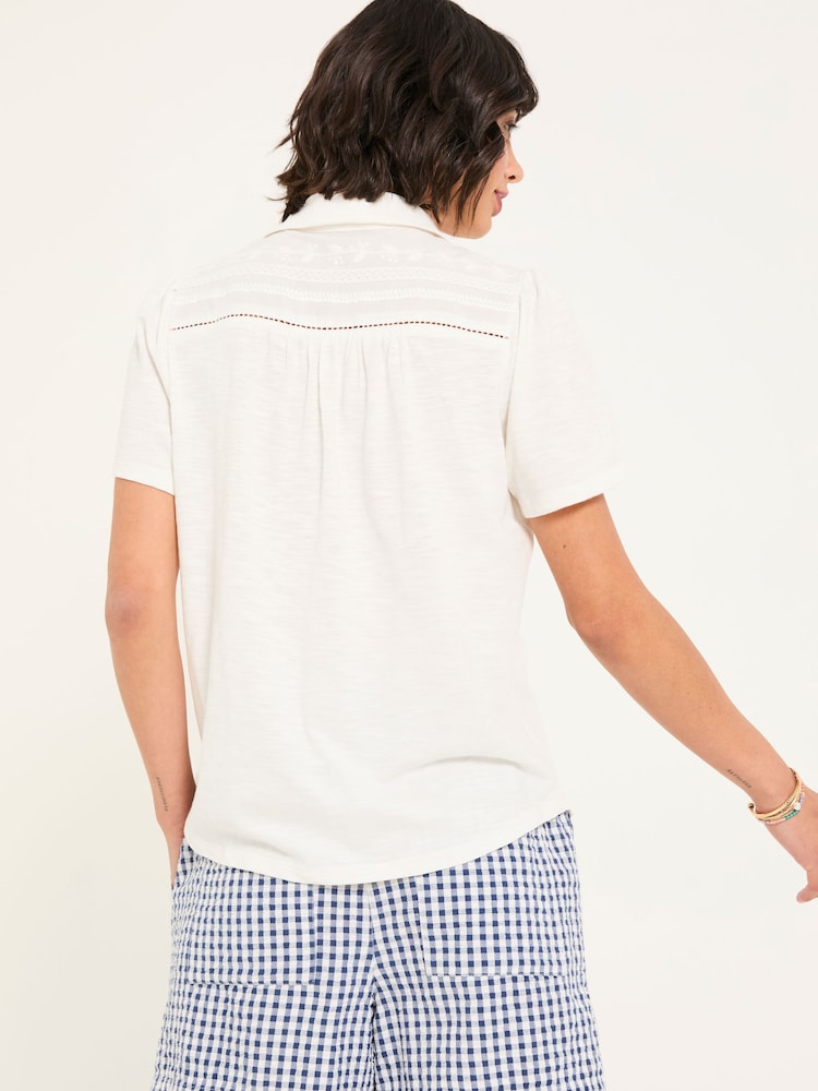FatFace Kit White Embroidered Short Sleeve Shirt - Image 2 of 6