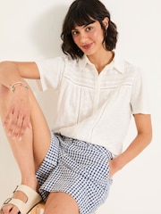 FatFace Kit White Embroidered Short Sleeve Shirt - Image 4 of 6