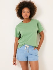 FatFace Lily Dark Teal Green 100% Cotton T-Shirt - Image 1 of 5