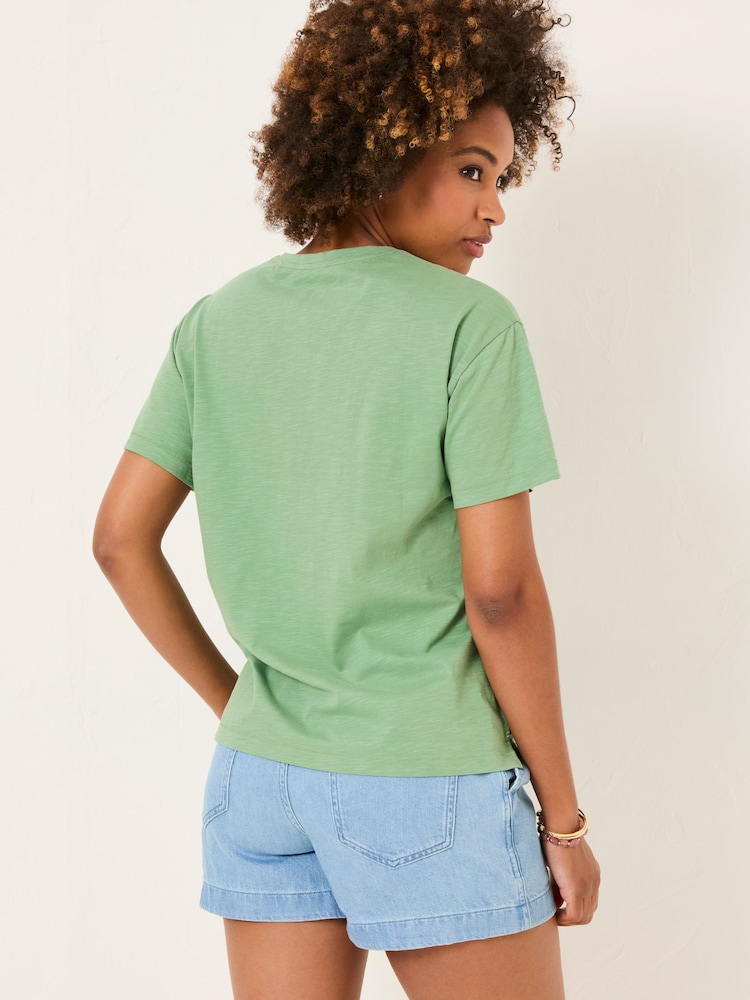 FatFace Lily Dark Teal Green 100% Cotton T-Shirt - Image 2 of 5