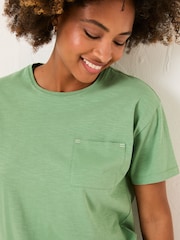 FatFace Lily Dark Teal Green 100% Cotton T-Shirt - Image 4 of 5