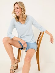 FatFace Porter Pale Blue 100% Cotton T-Shirt - Image 3 of 5