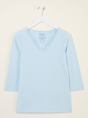 FatFace Porter Pale Blue 100% Cotton T-Shirt - Image 5 of 5