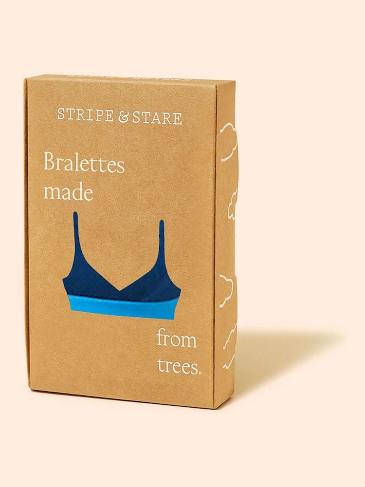 Midnight Neon Blue - Stripe & Stare Lace Bralette - Image 5 of 5