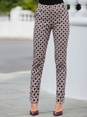 Sosandar Black Geometric Print Tapered Leg Trousers - Image 2 of 5
