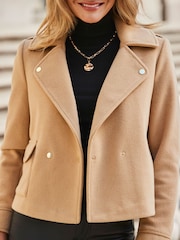 Sosandar Natural Relaxed Fit Biker Jacket - Image 5 of 5