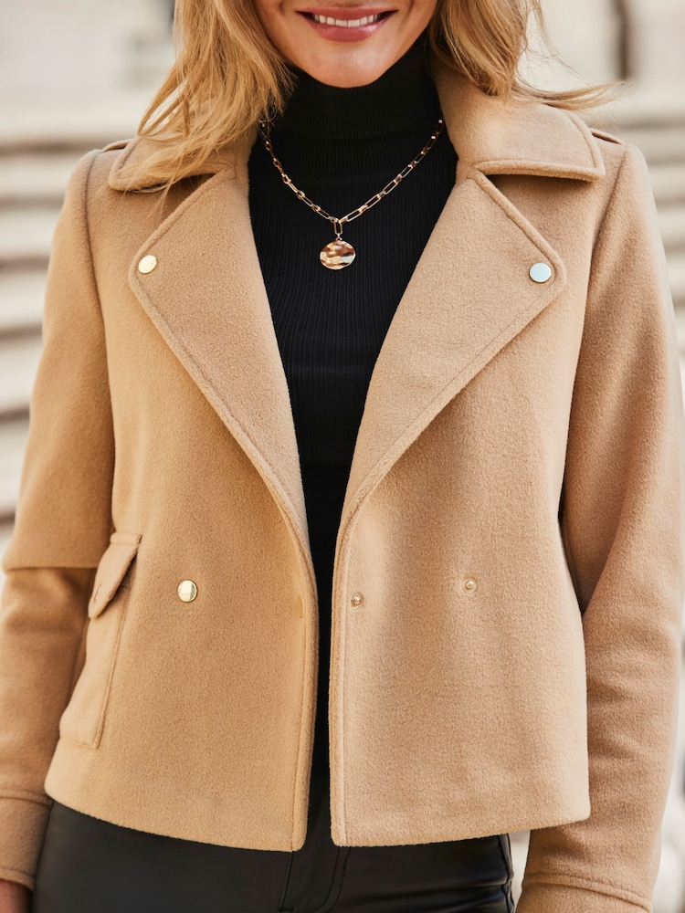 Sosandar Natural Relaxed Fit Biker Jacket - Image 5 of 5