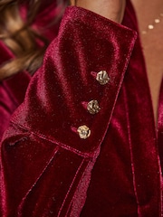 Sosandar Red Velvet Shirt - Image 5 of 5