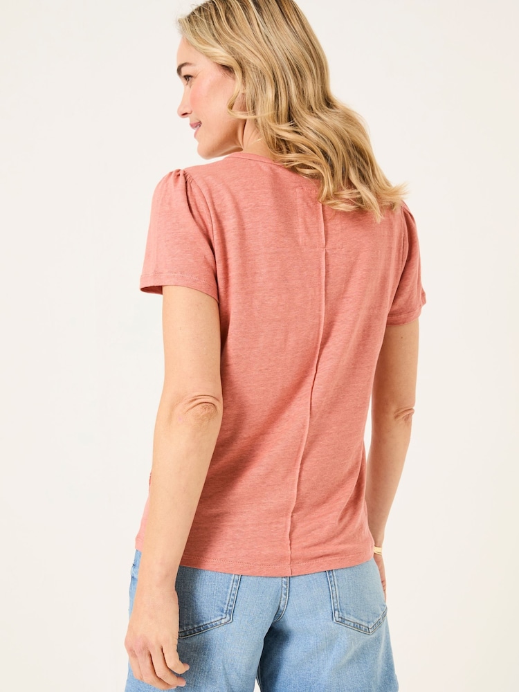 Rose rožnata - Lanen henley top FatFace - Slika 2 iz 5 Rose rožnata - Lanen henley top FatFace - Slika 2 iz 5