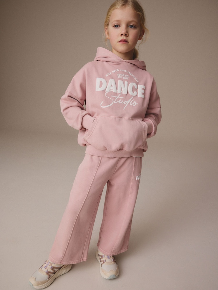 Pink Dance Hoodie And Wide Leg Joggers Set (3-16yrs) - Image 1 of 6