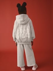 Grey Slogan Hoodie And Wide Leg Joggers Set (3-16yrs) - Image 1 of 6