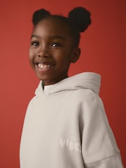 Grey Slogan Hoodie And Wide Leg Joggers Set (3-16yrs) - Image 5 of 6