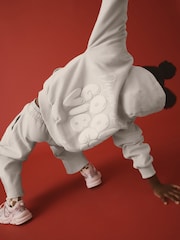 Grey Slogan Hoodie And Wide Leg Joggers Set (3-16yrs) - Image 6 of 6