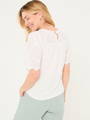 FatFace Ivory Pretty Broderie Top - Image 2 of 9