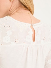 FatFace Ivory Pretty Broderie Top - Image 4 of 9