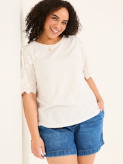 FatFace Ivory Pretty Broderie Top - Image 6 of 9